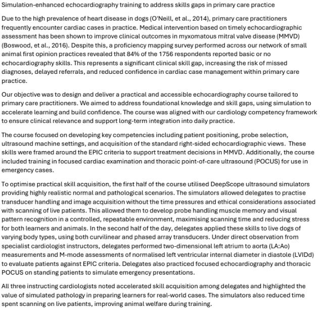 Abstract of simulation-enhanced echocardiography training evaluation